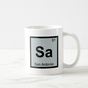 Sa - San Antonio Texas Chemistry Periodic Table Coffee Mug