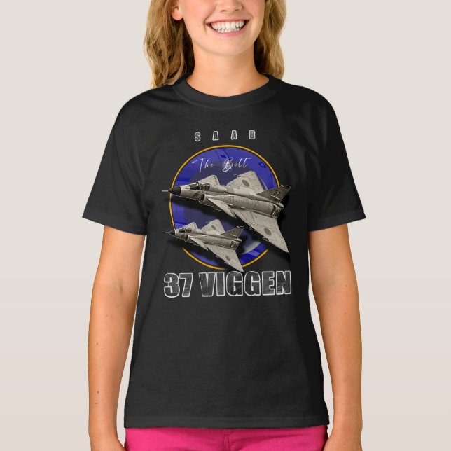 Saab 37 Viggen Swedish Multi Combat Aircraft T-Shirt (Front)
