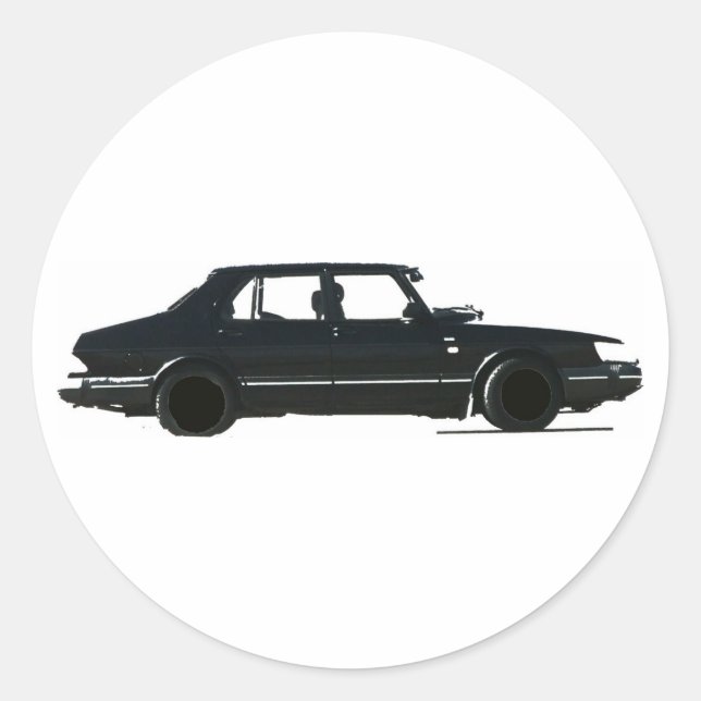 SAAB 900 CLASSIC ROUND STICKER (Front)