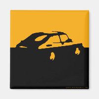 Saab 900 SPG/Aero - Yellow on dark bkgd magnet