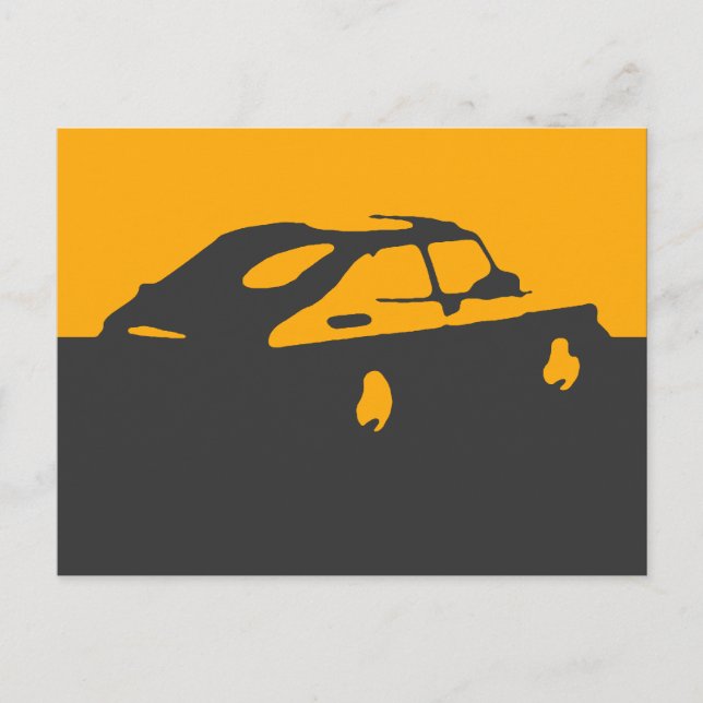 Saab 900 SPG/Aero - Yellow on dark postcard (Front)