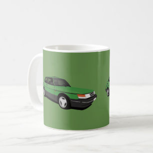 Saab 900 Turbo 16 Aero, two green gray images Coffee Mug