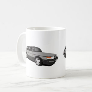 Saab 900 Turbo 16 Aero, two light gray images Coffee Mug
