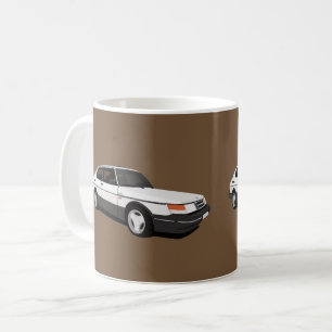 Saab 900 Turbo 16 Aero, two white images Coffee Mug