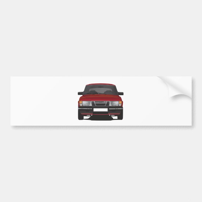Saab 900 turbo (red) bumper sticker (Front)