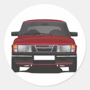 Saab 900 turbo (red) classic round sticker