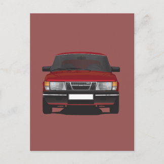 Saab 900 turbo (red) postcard