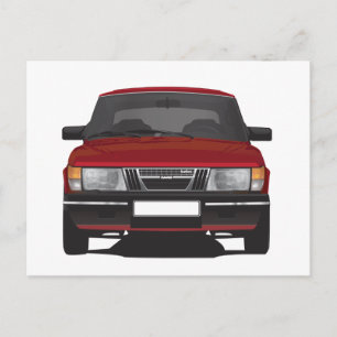 Saab 900 turbo (red) postcard