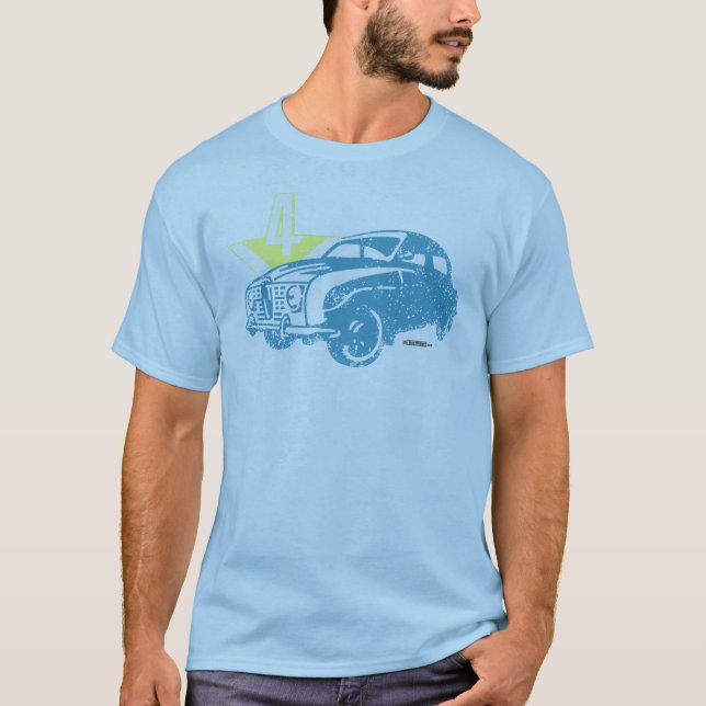 Saab 96 V4 distressed T-Shirt (Front)