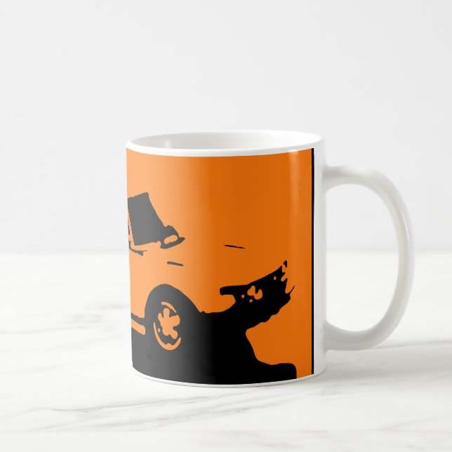Saab 99 Turbo mug - Orange on dark (Right)