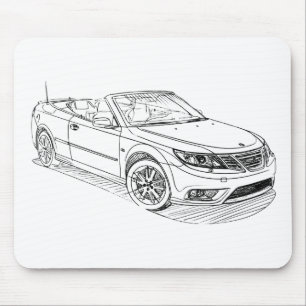 Saab 9-3 convert 2008 mouse mat