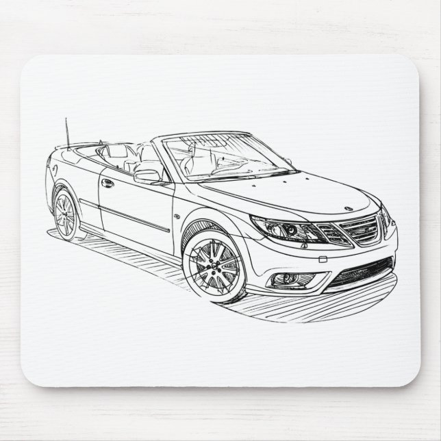 Saab 9-3 convert 2008 mouse mat (Front)