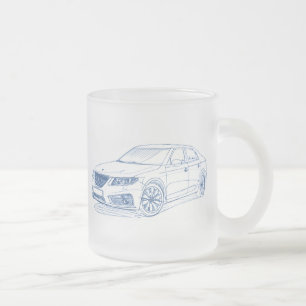 Saab 9-5 2011 frosted glass coffee mug