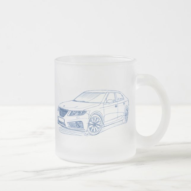Saab 9-5 2011 frosted glass coffee mug (Right)