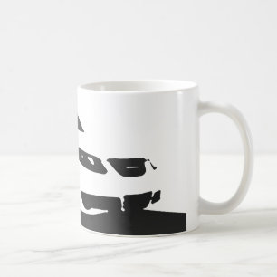 Saab 9-5 Aero front - Charcoal on light background Coffee Mug