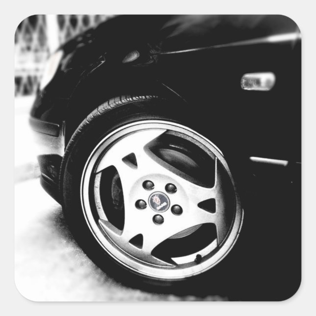 Saab Aero (klingon) wheel Square Sticker (Front)