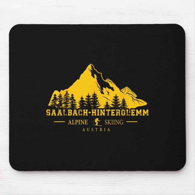 Saalbach Hinterglemm Austria Ski Resort Alpine Ski Mouse Mat (Front)