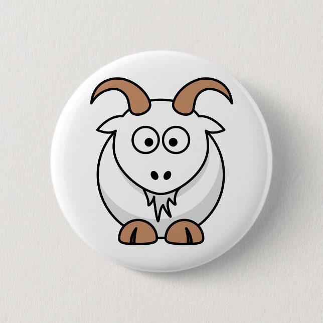 Saanen Goat 6 Cm Round Badge (Front)