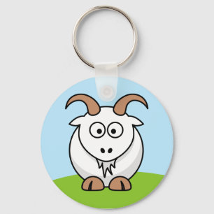 Saanen Goat Key Ring