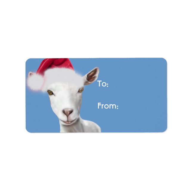 Saanen Goat  Santa Goat Christmas Gift Tag (Front)