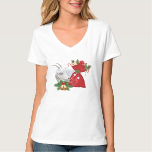 Saanen Goat With Holiday Spirit T-Shirt