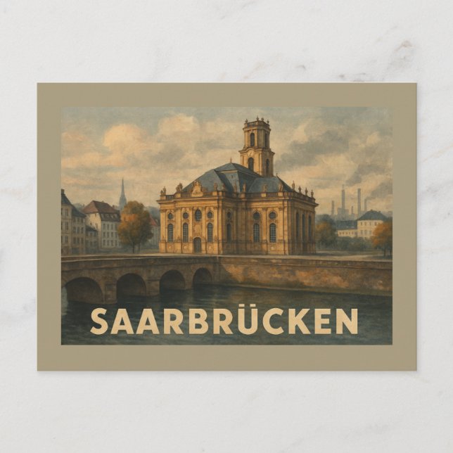 Saarbrücken Germany City Art Postcard (Front)
