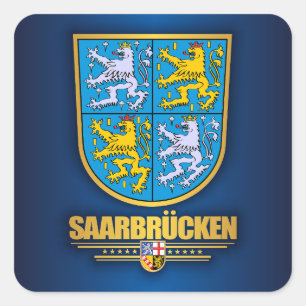 Saarbrucken Kreis Coat of Arms Square Sticker