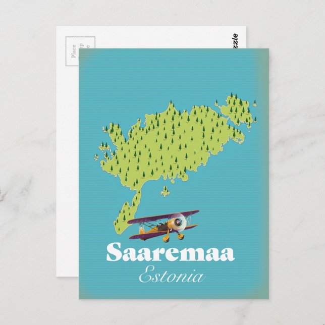 Saaremaa Estonia map  Postcard (Front/Back)
