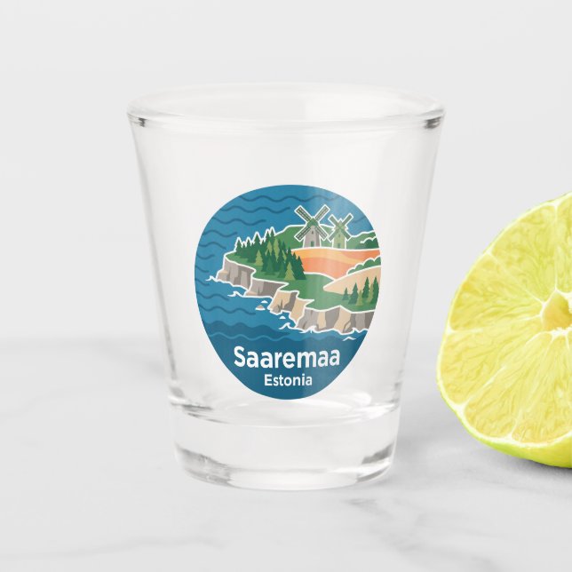 Saaremaa Estonia Shot Glass (Front)