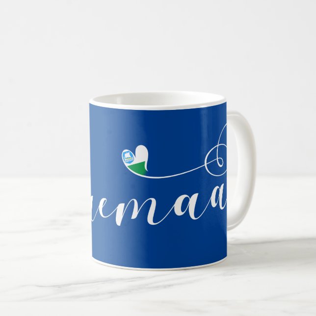 Saaremaa Flag Heart, Estonia Coffee Mug (Front Right)