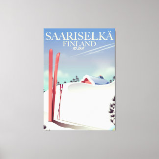 Saariselkä Finland ski poster Canvas Print