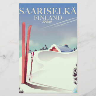 Saariselkä Finland ski poster Stationery