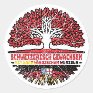 Saarland Saarländisch Schweizer Schweiz Baum Classic Round Sticker