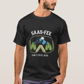 Saas-fee Ski Goggles Resort Swiss Alps Skiing Swit T-Shirt