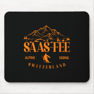 Saas-fee Ski Resort Swiss Alps Alpine Skiing Switz Mouse Mat