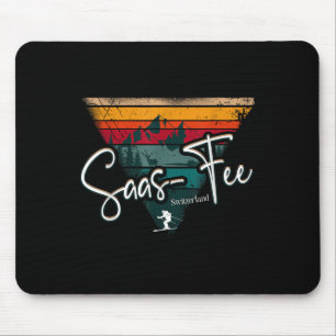 Saas-fee Ski Resort Swiss Alps Alpine Skiing Switz Mouse Mat
