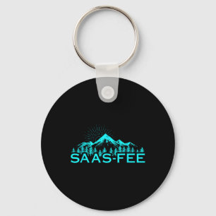 Saas-fee Ski Resort Swiss Alps Skiing Switzerland Key Ring