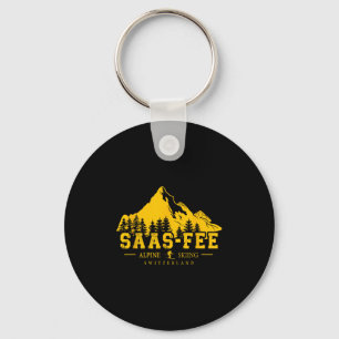 Saas-fee Switzerland Ski Resort Alpine Skiing Swis Key Ring