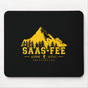 Saas-fee Switzerland Ski Resort Alpine Skiing Swis Mouse Mat