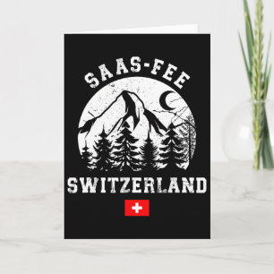 Saas-fee Switzerland Ski Resort Alps Alpine Skiing Card