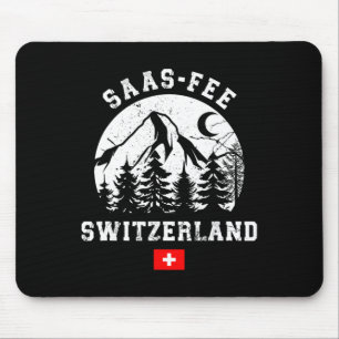 Saas-fee Switzerland Ski Resort Alps Alpine Skiing Mouse Mat