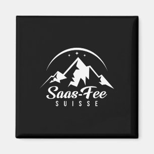 Saas-fee Switzerland Ski Resort Skiing Snowboardin Magnet