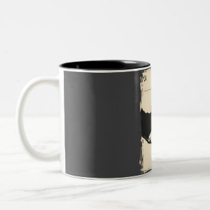 Saas Fee Switzerland Vintage Book Cover Skiing Pos Two-Tone Coffee Mug