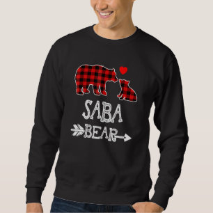 Saba Bear Red Buffalo Plaid Grandma Bear Pajama Sweatshirt