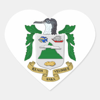 Saba Coat of Arms Heart Sticker