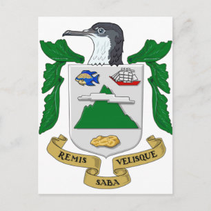Saba Coat of Arms Postcard