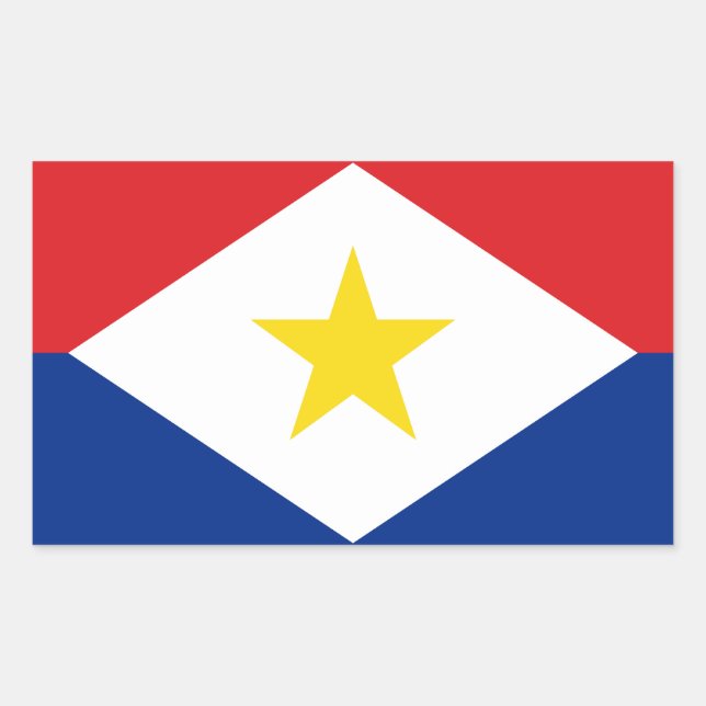 Saba Flag Rectangular Sticker (Front)