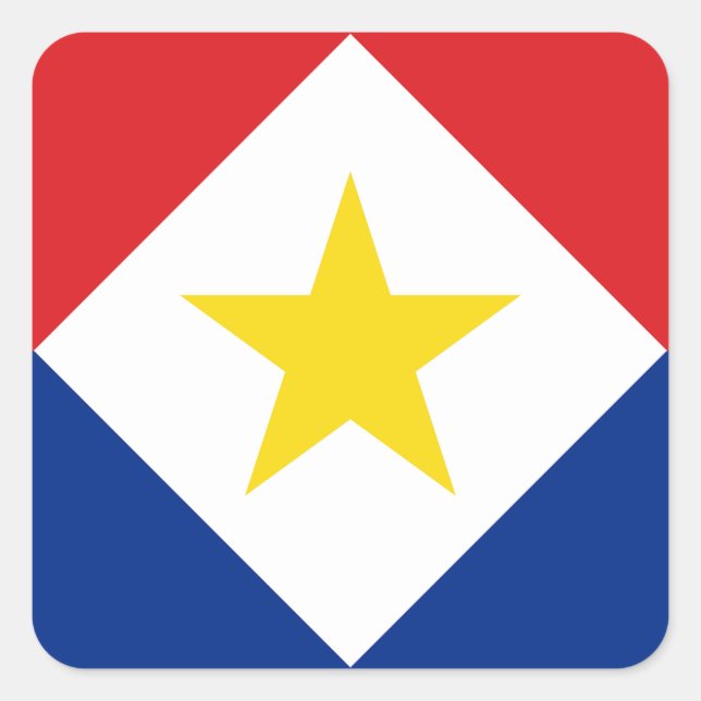 Saba Flag Square Sticker (Front)