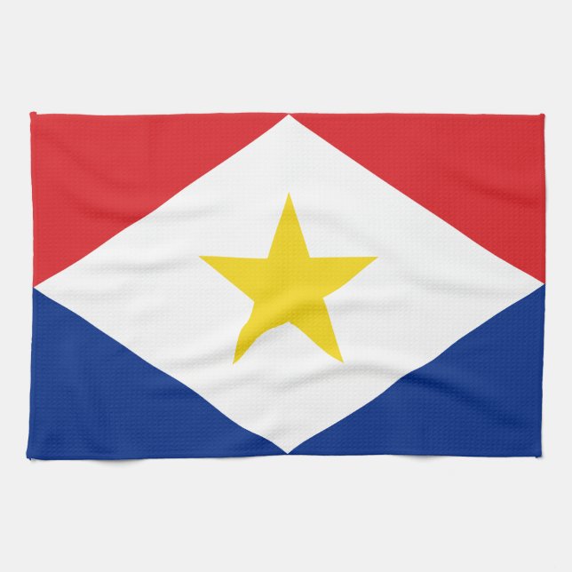Saba Flag Tea Towel (Horizontal)