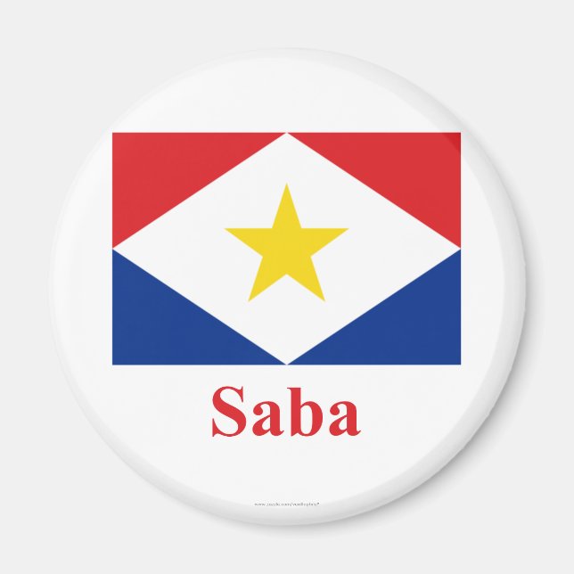 Saba Flag with Name Magnet (Front)
